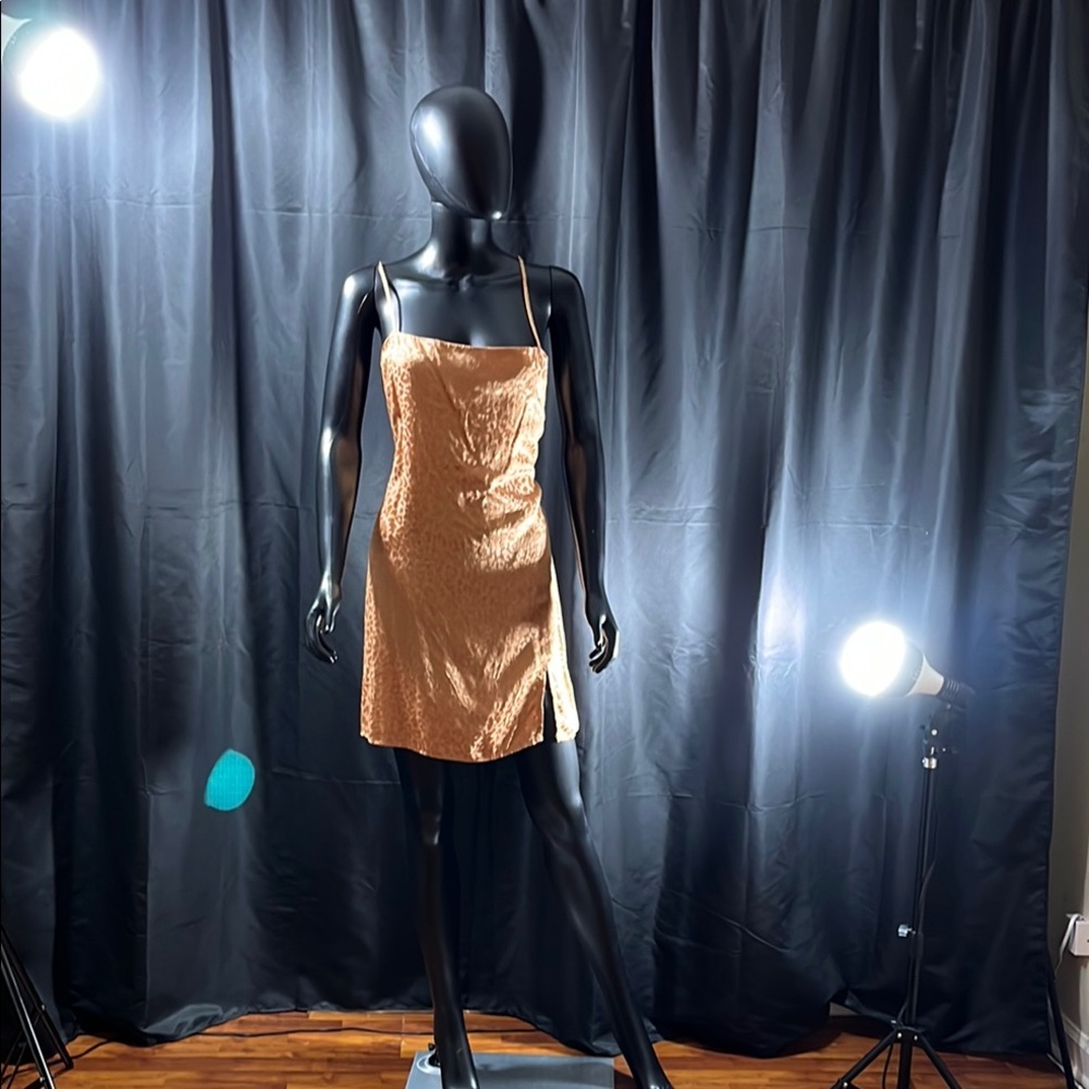 Urban Outfitters Brown Slip Mini Dress Square Neck Sleeveless
